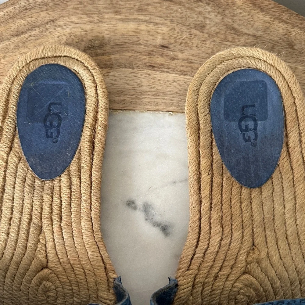 UGG Cherry Exotic Slip on espadrille sandals Slides size 8 Blue - Picture 3 of 8
